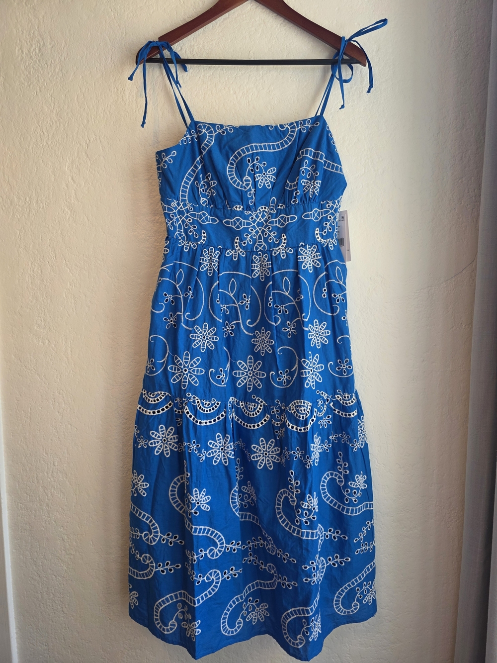 NWT Julia Jordan Cotton Eyelet Midi Dress, Size 6